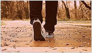 feet on pathway